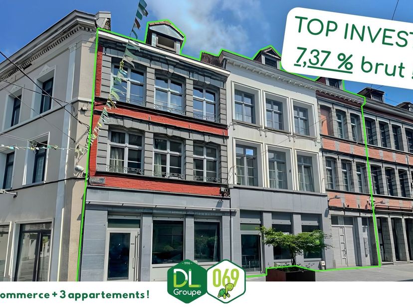 Investeringsmogelijkheid: Investeringsgebouw met handelsgelijkvloers en 3 verhuurde appartementen!<br />
Dit gebouw voor gemengd gebruik, ideaal geleg