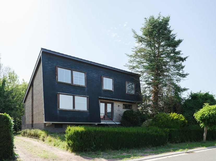 Mid-century modern villa (BVO: 262m²) met vier slaapkamers, verdeeld over drie niveaus, gelegen op een groen perceel van 2.335 m² in Lievegem.<br />
&amp;