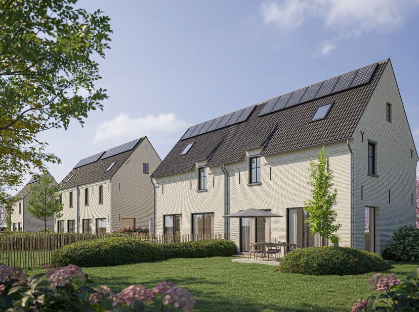 De 7 nieuwbouw woningen zijn gelegen in een kleine verkaveling met een gezinsvriendelijk karakter.<br />
De verkaveling bestaat uit 6 half open bebouw