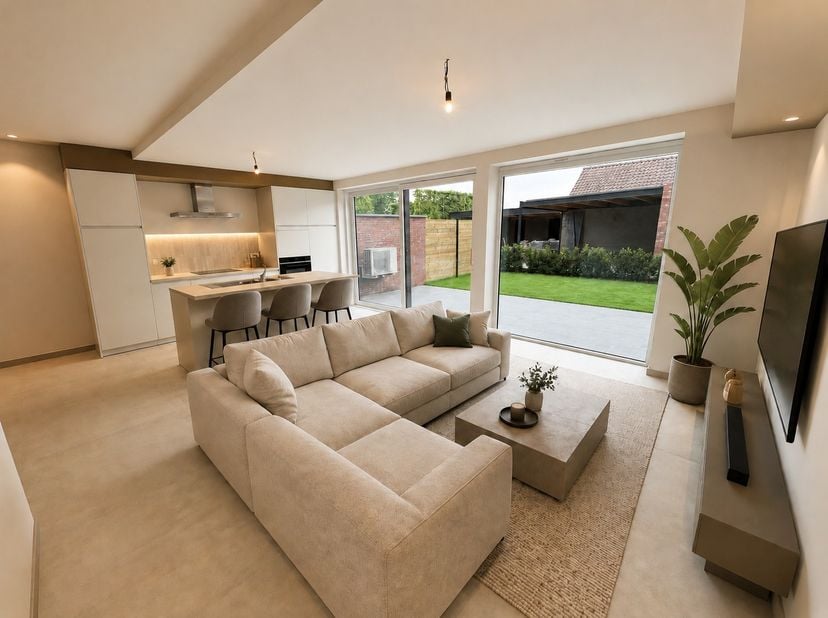 Gelijkvloers nieuwbouw-appartement gelegen te Wakken vlakbij diverse winkels (slager, bakker, …), openbaar vervoer, centrum Wakken en steden zoals War