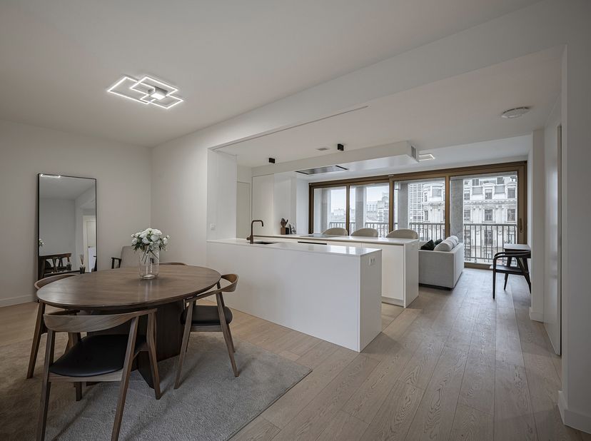 Gelegen aan het nieuwe operaplein in het hart van de stad bevindt zich dit afgewerkt appartement met frontaal zicht op de Antwerpse Opera. Het plein w
