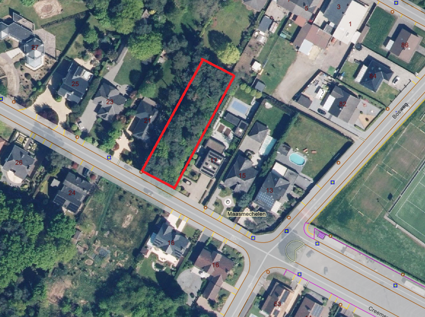 Grond te koop in creemersweg 19,
                    3630 Mechelen-aan-de-Maas