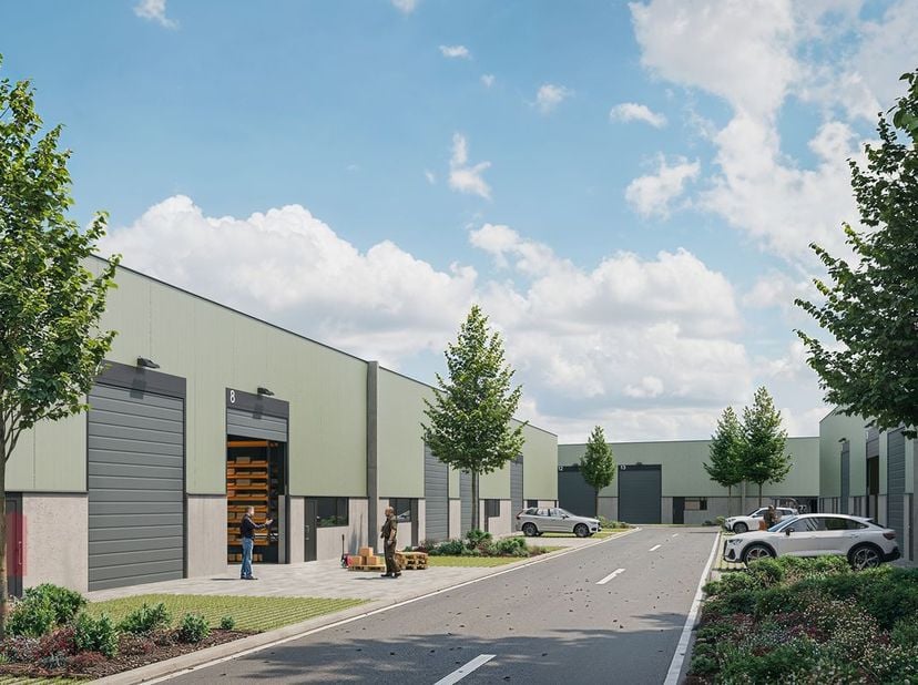 Nieuwbouw KMO-unit van 105 m²&amp;nbsp;te koop, de unit maakt deel uit van het&amp;nbsp;nieuwbouwproject De Stokerij: een duurzame en strategisch gelegen bedr