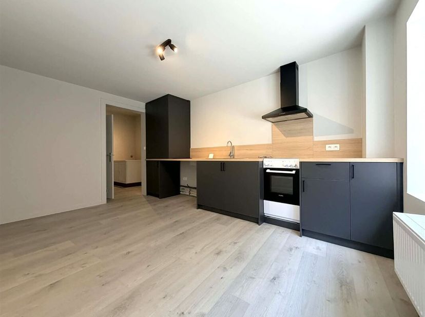 Bel appartement avec cour de 80m² entièrement rénové situé en plein centre de Tournai.<br />
Le bien comprend un hall d'entrée de 6m², un living de 16