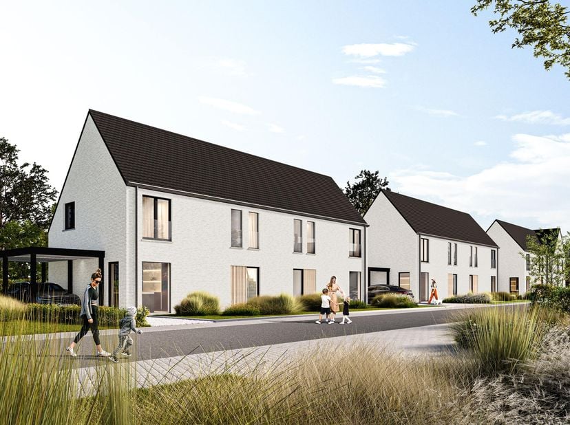 Het nieuwste kleinschalig project van Ascot met zes halfopen woningen op de hoek van de Knesselarestraat-Loondreef, Oedelem biedt een uitstekende gele