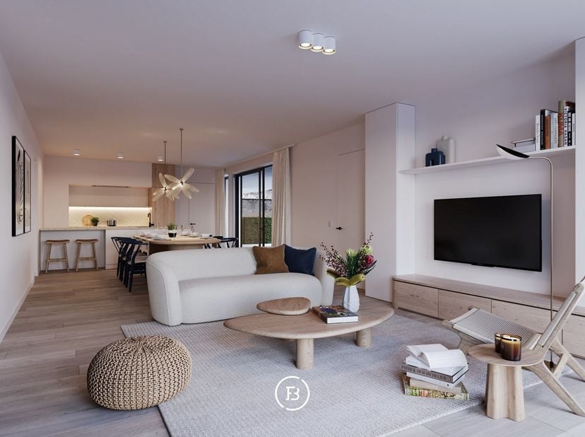 Dit lichtrijke appartement op de eerste verdieping biedt 106 m² woonoppervlakte en een zuidgericht terras van 10 m², ideaal voor wie houdt van natuurl
