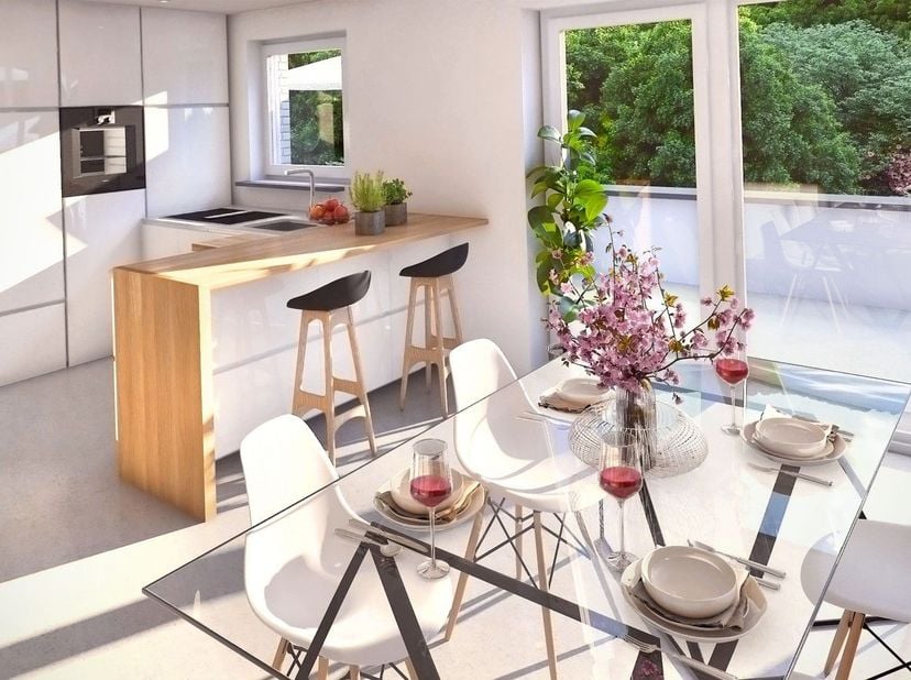 Penthouse 13 - Magnifique penthouse de +- 122m² comprenant 3 chambres. Situé au 3ème et dernier étage, il jouit d'une superbe terrasse de 27m² et béné