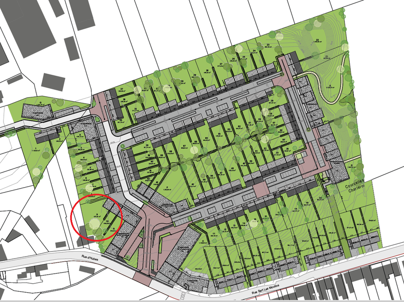 Terrain à bâtir, étant le lot numéro 9, situé dans un tout nouveau lotissement, sur la commune de Courcelles. L'endroit est à la fois calme et proche