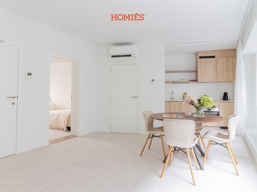 Dit energiezuinige en volledig gerenoveerde appartement bevindt zich op een uitstekende ligging vlakbij het centrum en het Ladeuzeplein. De unit maakt
