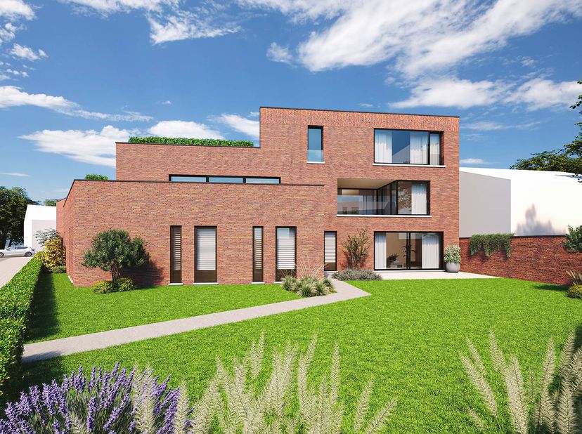 Dit appartement op het gelijkvloers beschikt over een bewoonbare oppervlakte van circa 116 m² en werd ontworpen met oog voor licht, ruimte en function
