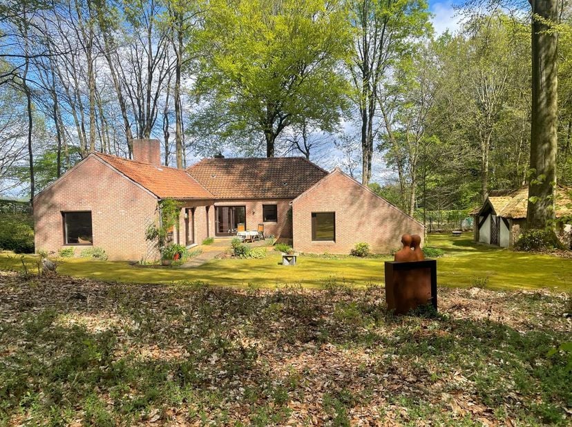 Discreet in het groen, op een terrein van ruim 50 are bevindt zich deze uitzonderlijke villa met bouwgrond, waar rust, ruimte en privacy centraal staa