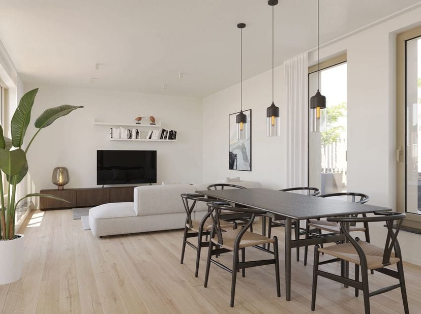 EVERE, op de grens met Sint-Lambrechts-Woluwe, in een dynamische en sterk evoluerende wijk, prachtig NIEUW PENTHOUSE (3slpk/1badk/1douchek) van 146,7