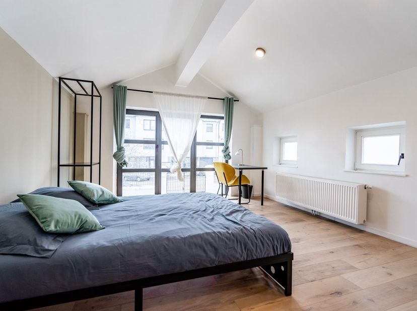 Maison en colocation de 180 m² est composée de 4 chambres, de 4 salles de bain, de 40 m² d'espaces communs (salon, cuisine, salle à manger) et d'espac