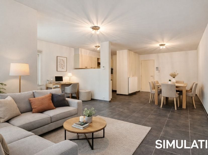 Te koop: modern gesloten appartement in het centrum van Olsene, op wandelafstand van winkels en voorzieningen. Dit appartement, gebouwd in 2013, biedt