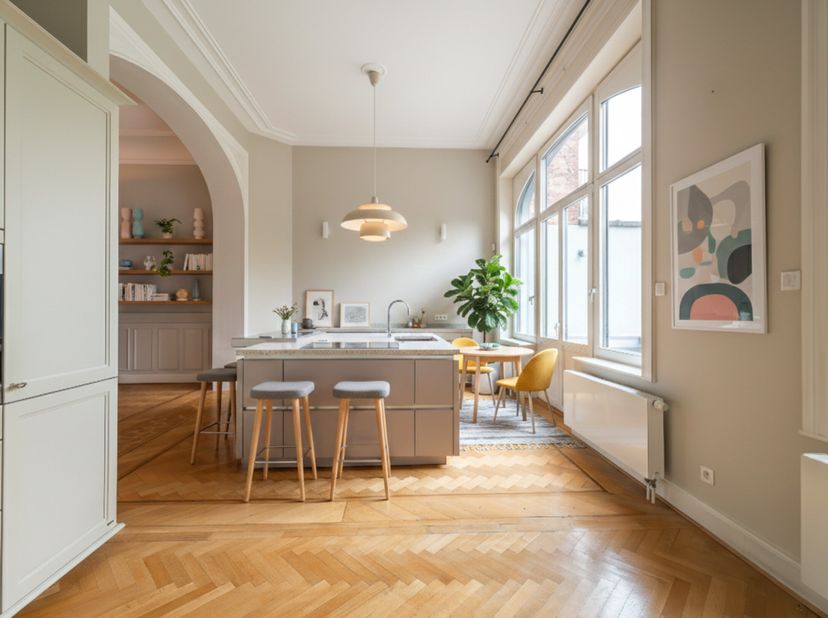 Située dans le quartier recherché Molière, cette maison de maître entièrement rénovée denviron 520 m² se distingue par son élégante façade en pierre d