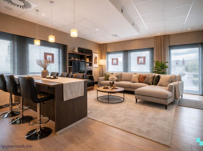 In het hart van Ooigem, op een uiterst centrale en vlot bereikbare ligging bevindt zich dit aangename gelijkvloerse appartement met een bewoonbare opp