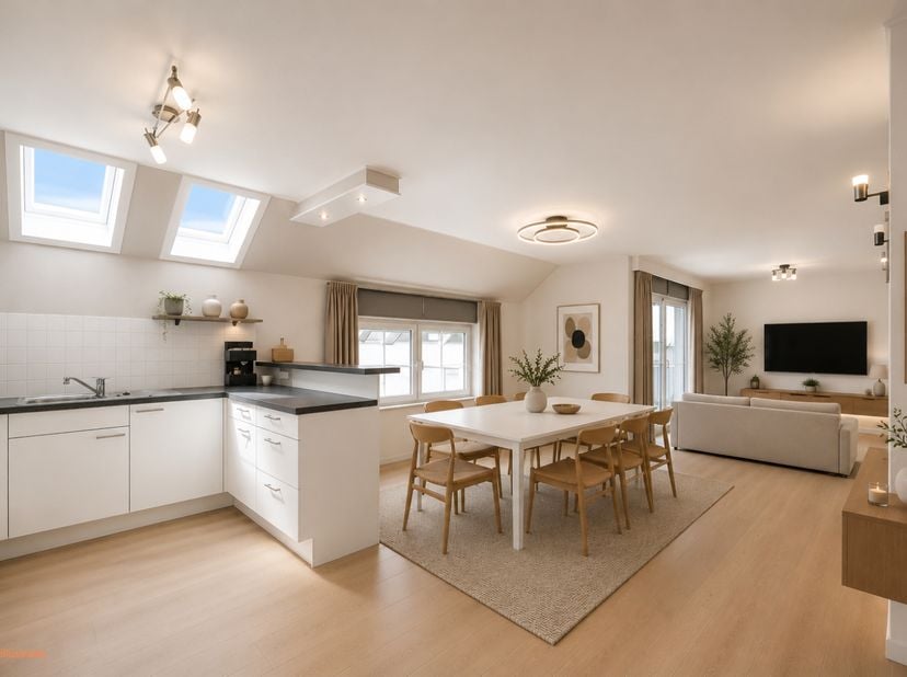 Dit uitzonderlijk lichtrijke appartement met drie volwaardige slaapkamers, een zonnig zuidgericht terras (ca. 6 m²) en een privatieve kelderberging be