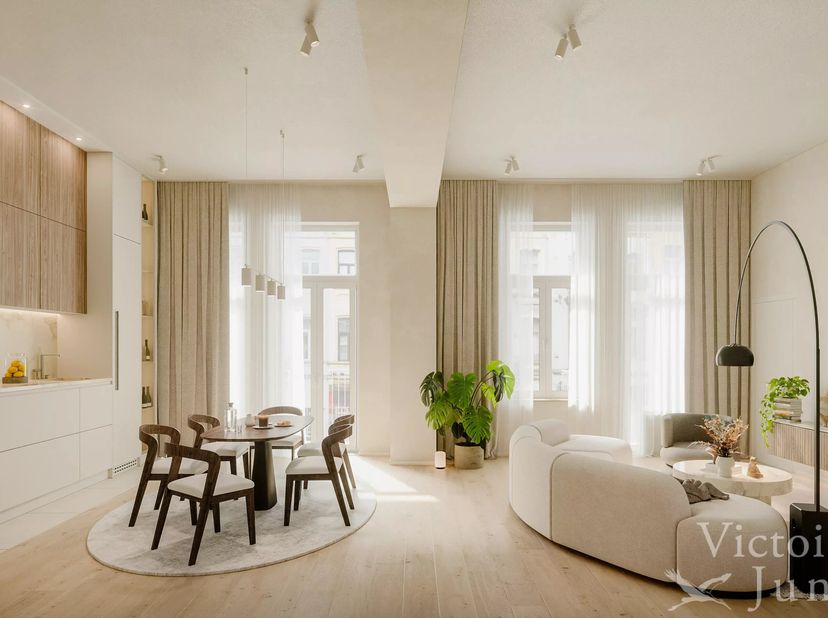 Victoire Junot presenteert dit prachtige appartement met 2 slaapkamers in het project Heritage Janson, op een steenworp van het Châtelainplein en de L