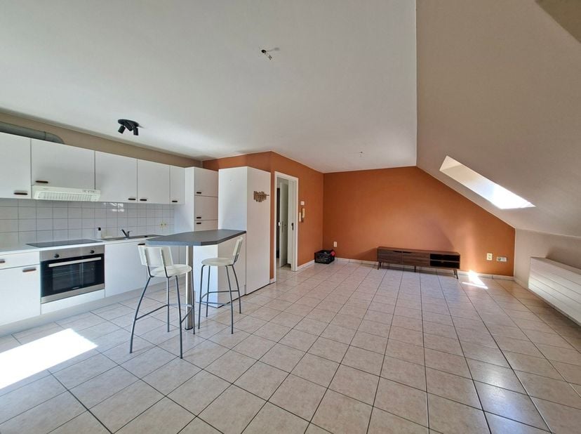 Ruim eigentijds appartement met 1 slaapkamer, ingerichte keuken en badkamer, living, zolder en autostandplaats.<br />
<br />
De vaste kosten van € 20,