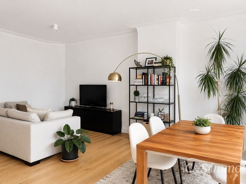 Appartement rénové avec goût, situé au deuxième étage d'un petit immeuble.<br />
Hall d'entrée, pièce à vivre lumineuse (31 m²), agrémentée d'un beau