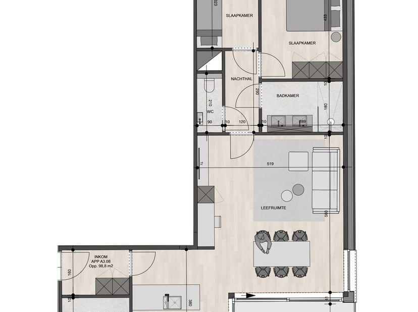 Appartement à vendre
                    à 3630 Mechelen-aan-de-Maas