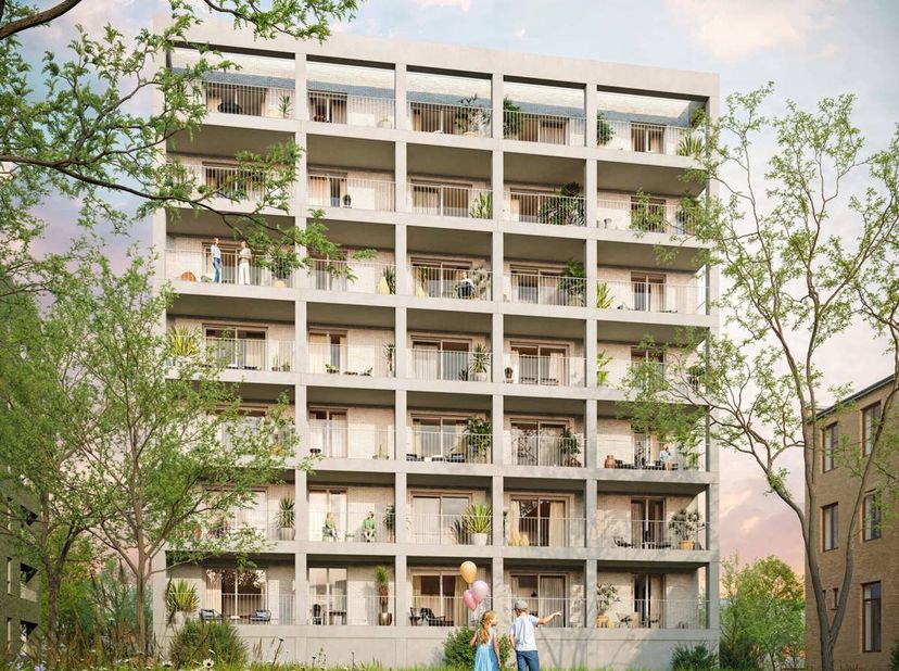 Residentie HORTUS, gelegen binnen het parkdomein Borgerwijk. Dit 1 slaapkamerappartement gelegen op de 1e verdieping heeft een oppervlakte van 63m² en
