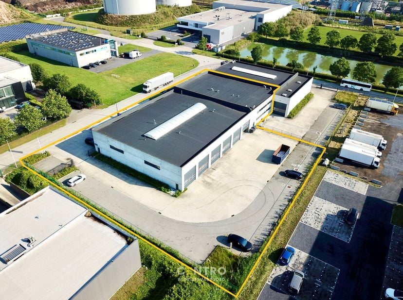 INDELING:<br />
Magazijnen: Eén open ruimte, toegankelijk via 12 sectionaalpoorten (voor en achter het gebouw), toegankelijk voor grote vrachtwagens e