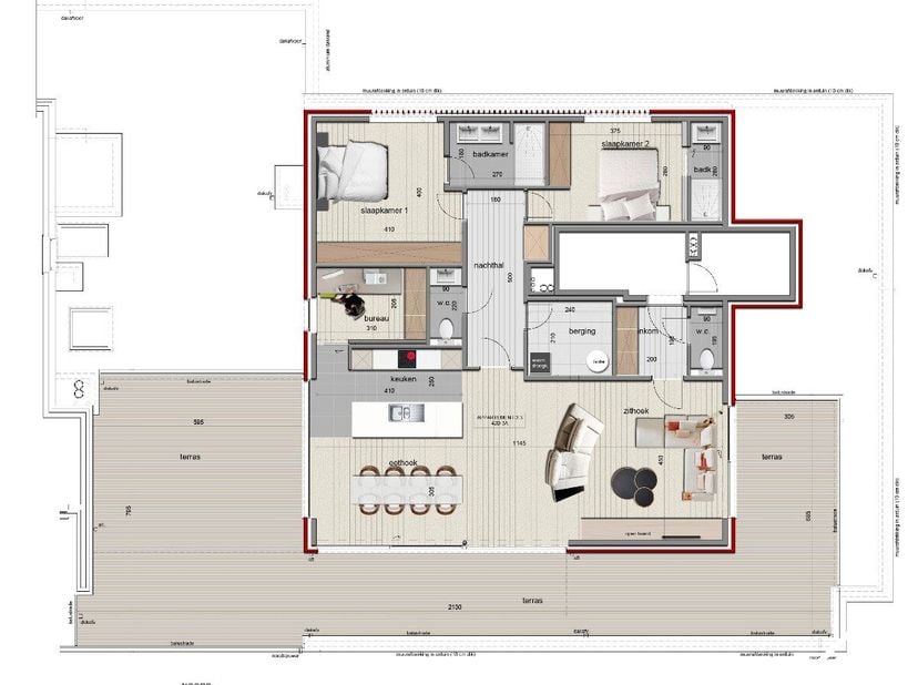 Dit prachtige penthouse in het hart van Ieper biedt een luxueuze en comfortabele leefruimte met een adembenemend uitzicht op de historische stad. Gele