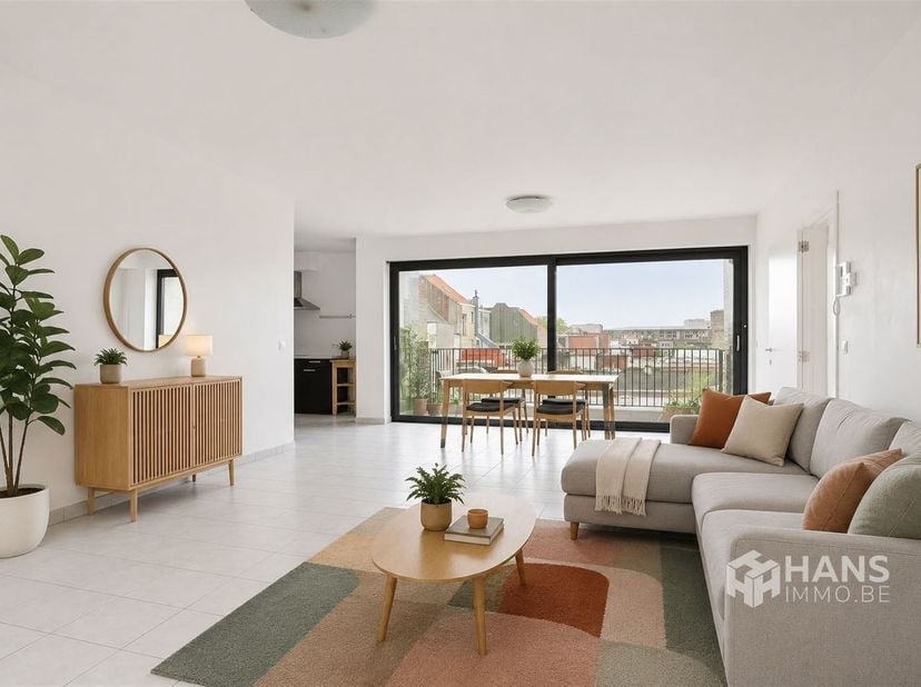 Spacieux appartement (110 m²) avec 2 chambres et terrasse (12 m²) à Anvers (2020).<br />
Vivre en face du centre commercial Den Tir, c'est profiter d