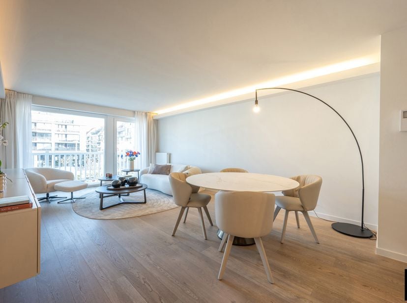 Modern 2-slaapkamerappartement met open zicht over het Abraham Hansplein, vlakbij de Lippenslaan en op wandelafstand van de Zeedijk-Albertstrand. Prac