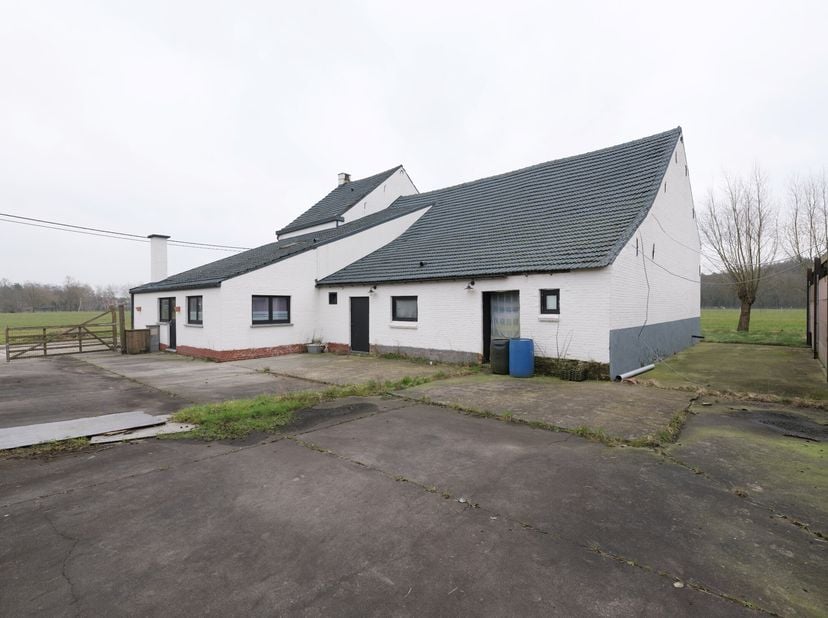Deze eigendom ligt in een doodlopende straat omgeven door velden, rust en privacy.<br />
De hoeve is voorbestemd voor landbouw of para-agrarische acti