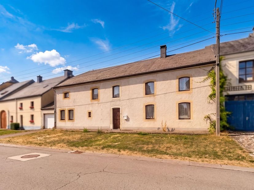 W Immobilière biedt u deze ruime te renoveren hoeve aan met meer dan 330 m² woonoppervlakte, verschillende bijgebouwen en een perceel van meer dan 8 a