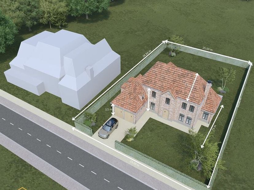 Deze zuidoost georiënteerde bouwgrond voor een open bebouwing heeft een perceeloppervlakte van 9a 98ca en is gunstig gelegen nabij winkels, scholen, h