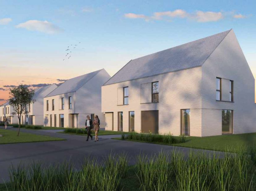 Deze moderne woning is gelegen vlak aan de ingang van het provinciaal domein De Gavers te Geraardsbergen. De woning wordt gebouwd op een zuid georiënt