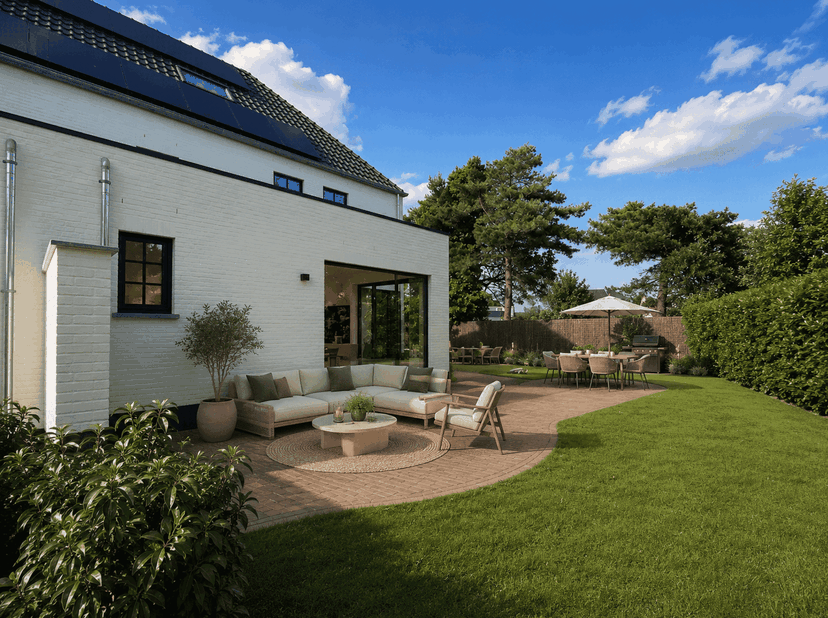 Ter info: Los meubilair, verlichting en gordijnen en inrichting zolderverdieping van de woningen is louter ter illustratie. Dit werd via AI opgemaakt.