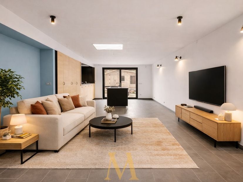 Deze instapklare woning in de Centrumstraat combineert een centrale ligging met modern wooncomfort. In 2017 werd ze volledig gerenoveerd, met een door