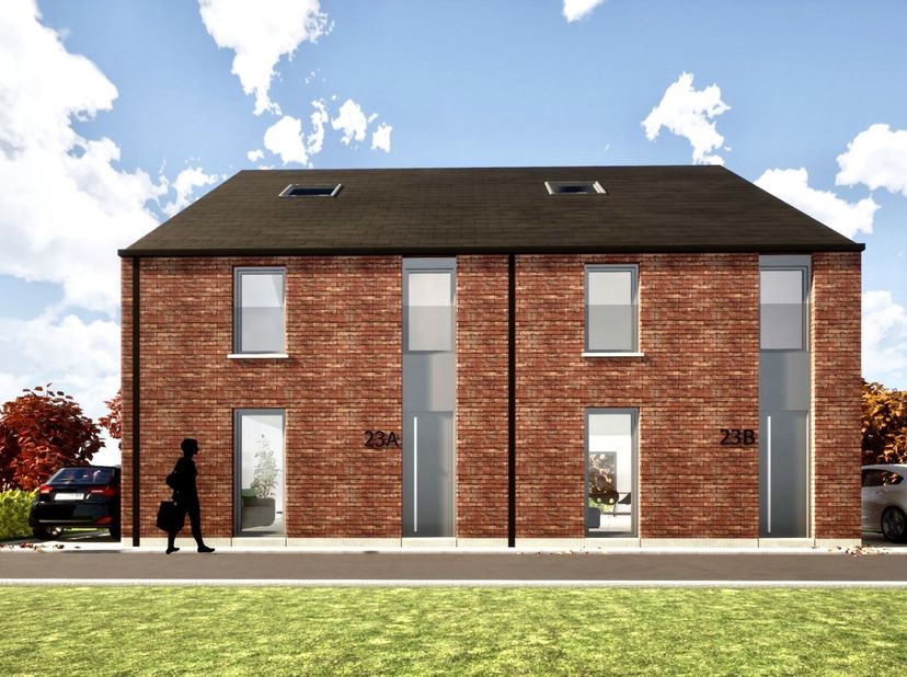 NOG TE BOUWEN: klassevolle kwalitatieve nieuwbouwwoning met TUIN. INDELING: inkomhal, toilet, lichtrijke grote leefruimte met open keuken, handige ber