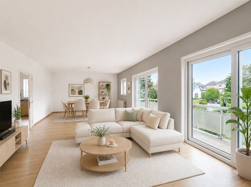 In de zeer gegeerde residentiële wijk Vogelzang bevindt zich dit prachtige en lichtrijke appartement van ca. 117 m² (volgens EPC), gelegen op de 2de v