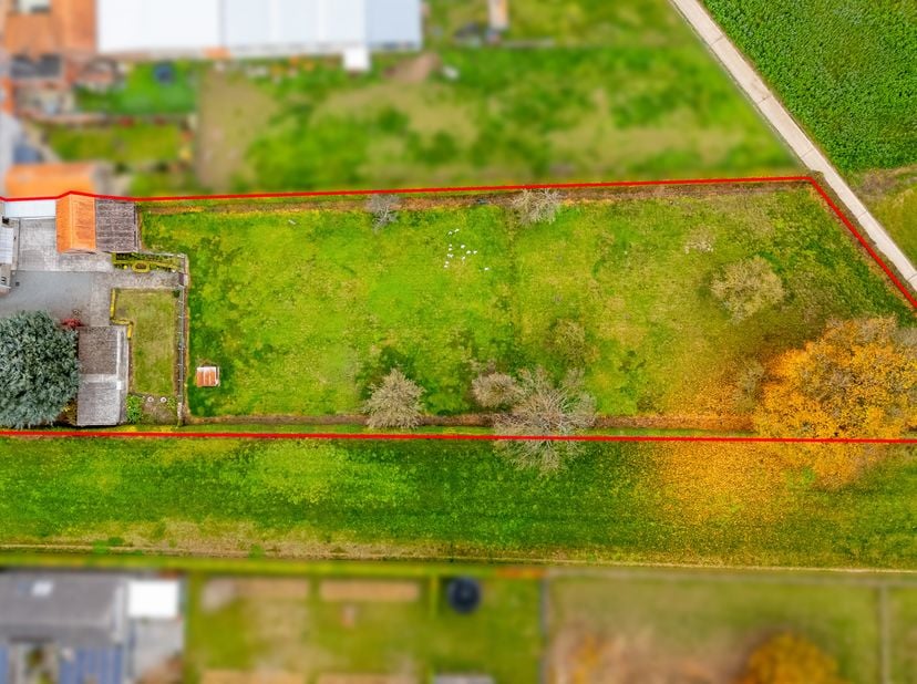 Dit zeer ruim perceel van ca. 41 are met grote straatbreedte en interessante ontwikkelingsmogelijkheden ligt op een aantrekkelijke en landelijke locat
