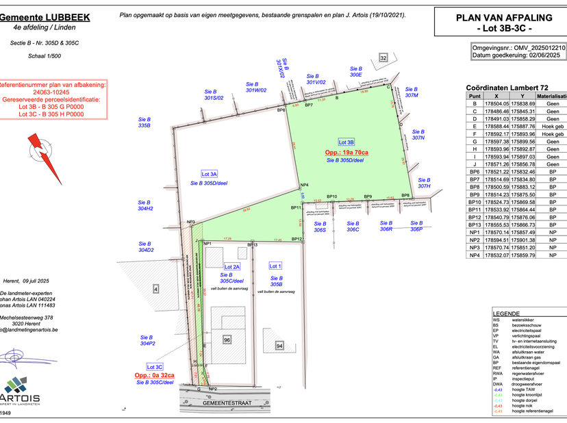 Mooi perceel bouwgrond voor open bebouwing (bungalow) in het centrum van Linden. Het perceel ligt in woongebied, dat niet overstromingsgevoelig is en