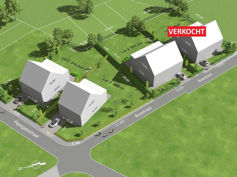 Deze loten bouwgrond zijn gelegen te Oostrozebeke met name op de hoek van de Papegaaistraat en de Bosstraat en hebben een minimale oppervlakte van 815
