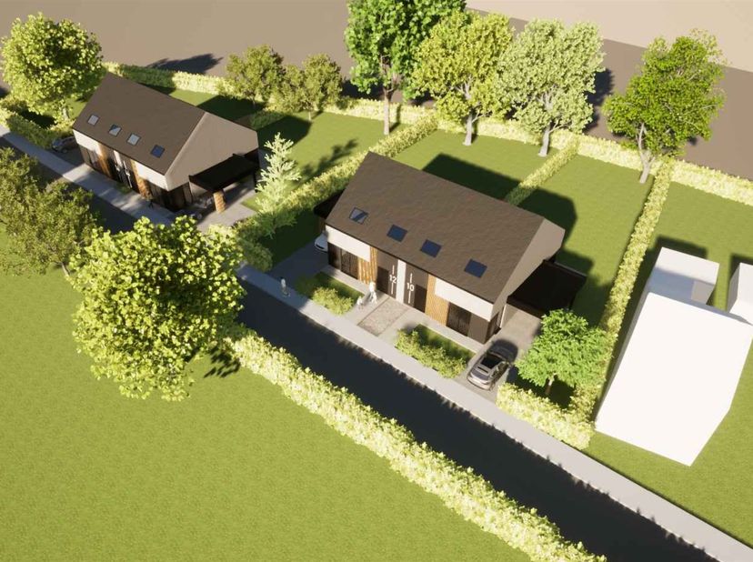 Te koop: projectgrond met vergunning voor 4 halfopen woningen<br />
<br />
Bent u op zoek naar een projectgrond met onmiddellijk ontwikkelingspotent
