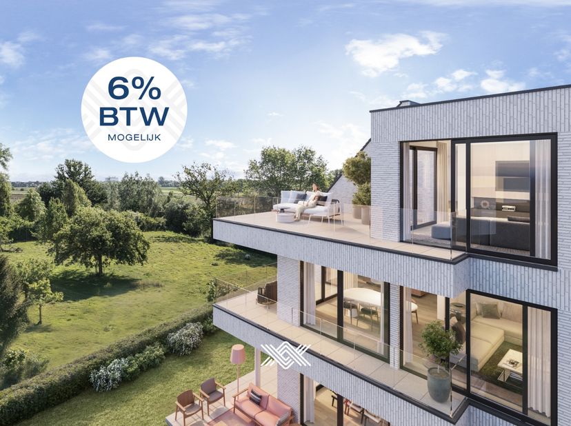 Dit gelijkvloers tweeslaapkamer appartement van 114,30 m² beschikt over een inkomhal met plaats voor een vestiairekast, een lichtrijke eet- en leefrui