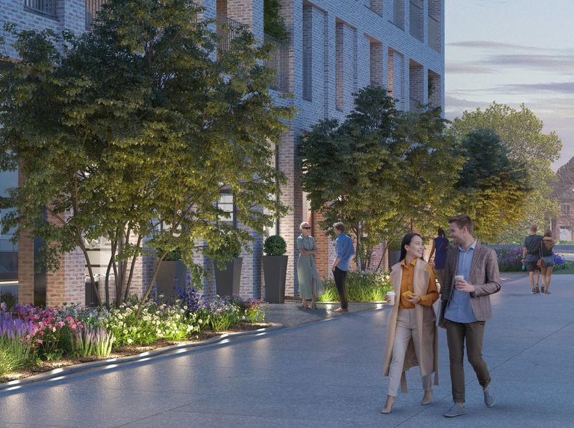 <br />
Ligging: <br />
"Liv- De Molens" is een residentieel woonproject, gelegen langs de Leie en midden in een groot park te Deinze. Ontworpen met oo