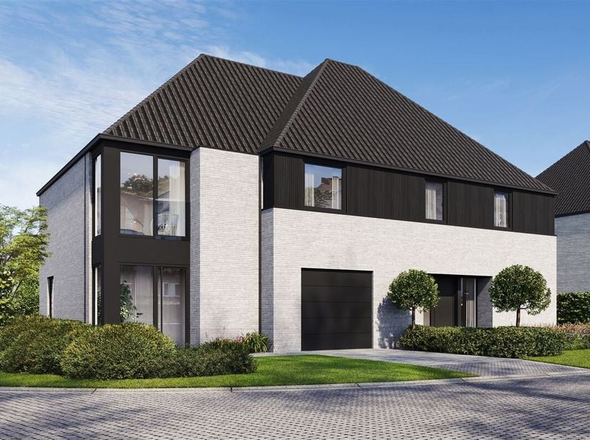 Halfopen energieneutrale parkvilla (200m²) op knap perceel van 3a80ca<br />
- Prijzen vanaf €495.000 (excl. kosten) - <br />
Discreet gelegen achter d