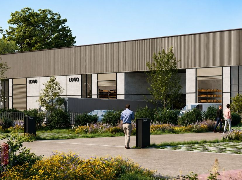 Nieuw bedrijfsgebouw met&amp;nbsp;&amp;nbsp;942&amp;nbsp;m² opslag&amp;nbsp;en 11 privatieve parkeerplaatsen te koop.<br />
Uitermate strategisch gelegen vlak naast d