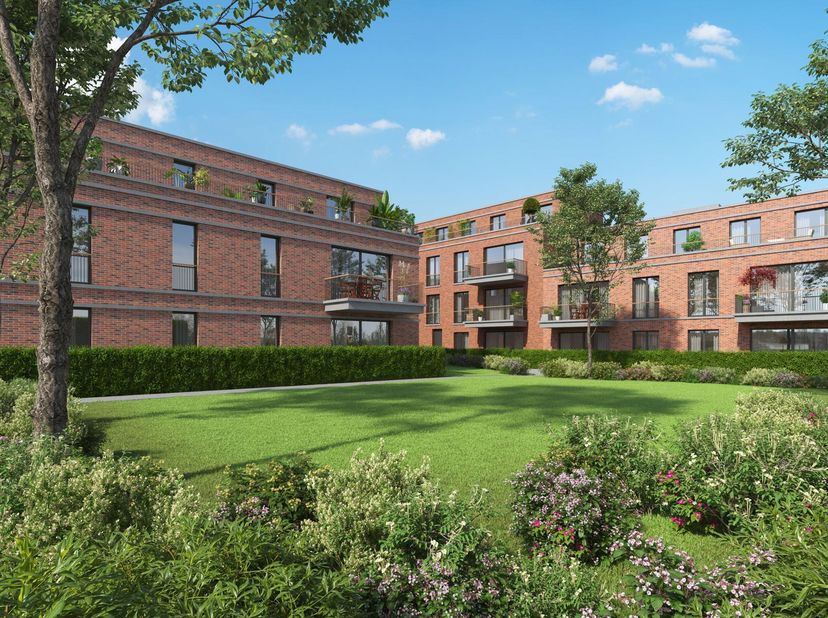 Deze unieke nieuwbouwpenthouse situeert zich op de derde verdieping van nieuwbouwresidentie De Zeven Rozen in blok B. Het omvat een inkomhal, een lich