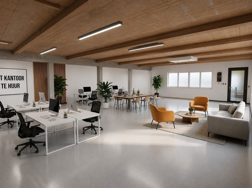 Polyvalente kantoorruimte met een totale oppervlakte van ca.200m², voorzien van sanitair. De ruimte is uitermate geschikt voor een open landschapskant