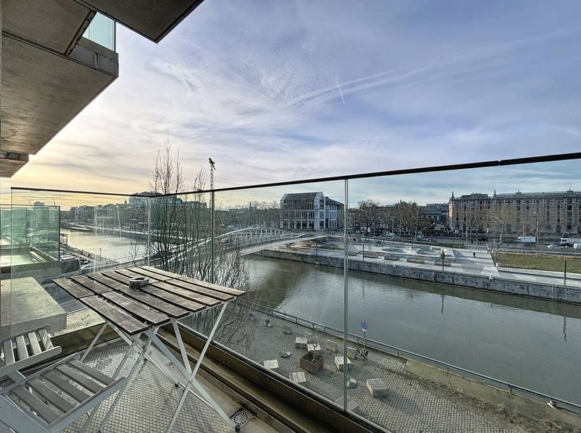 Bruxelles : Bel appartement de 2 chambres situé au 3ème étage face au site de Tour &amp; Taxis accessible par le pont Suzan Daniel.<br />
Placé le long du