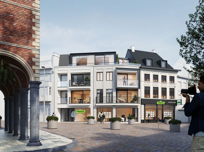 Belle Fort is een uniek nieuwbouwproject in het hart van Tielt. Dit kleinschalige project biedt vijf stijlvolle appartementen, waaronder een luxe pent